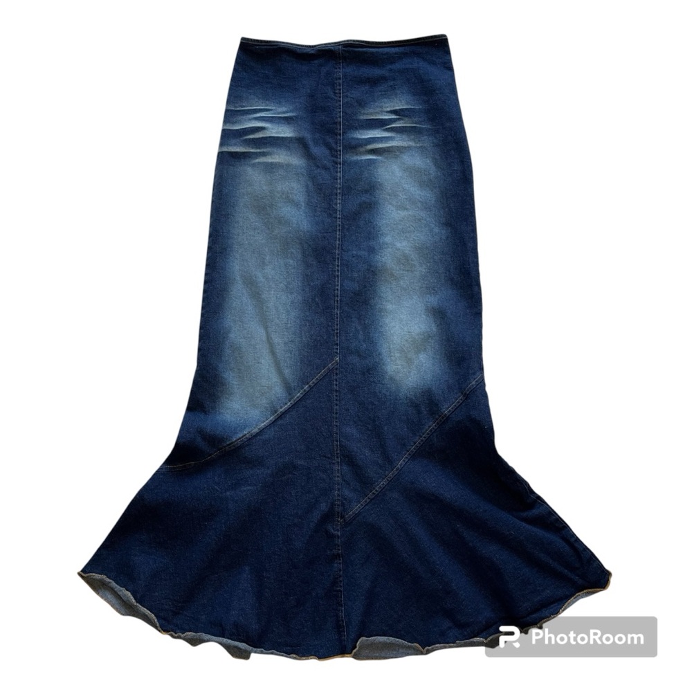 Y2K Dark Wash Denim Mermaid Skirt